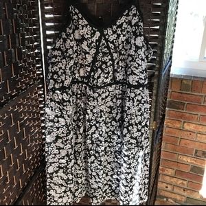 Lane Bryant black and white floral dress.